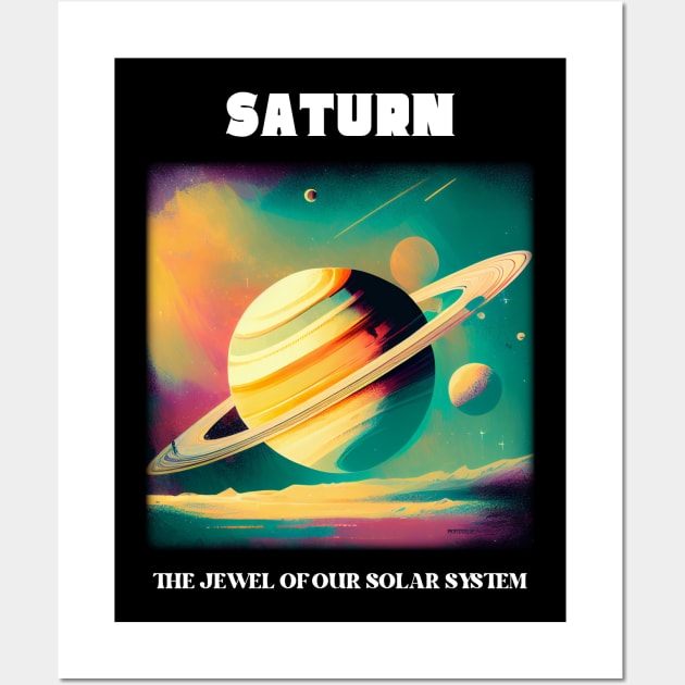 Saturn - The Jewel of our Solar System Wall Art by Little Donkey Apparel